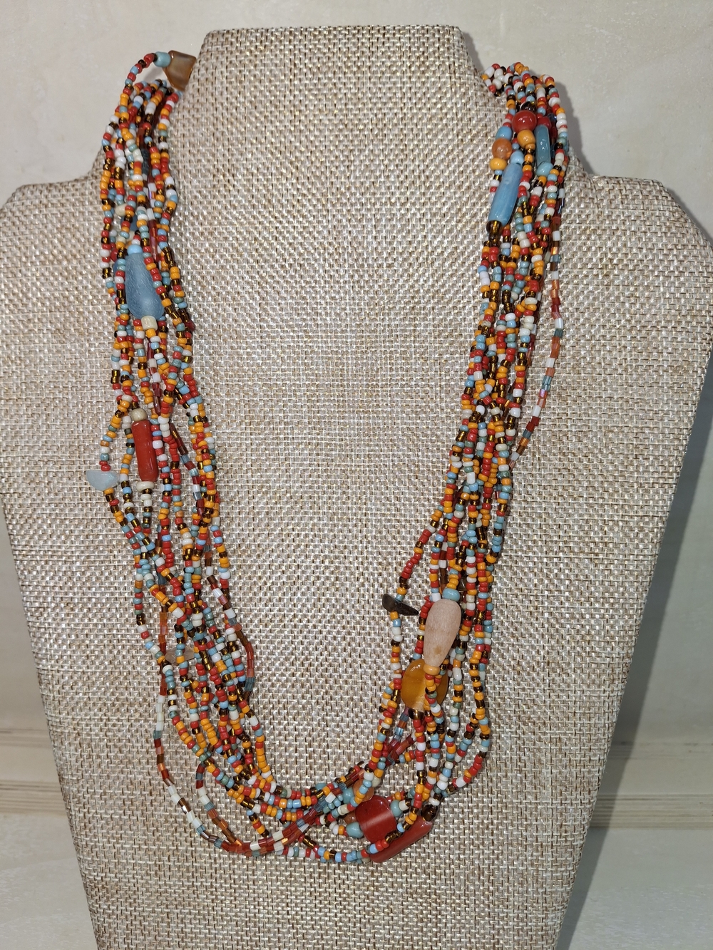 Boho-style Multi-Color Seed Bead Layered Necklace - Women Jewelry
